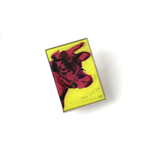 PINTRILL - Warhol Cows Yellow/Red Pin - Main Image