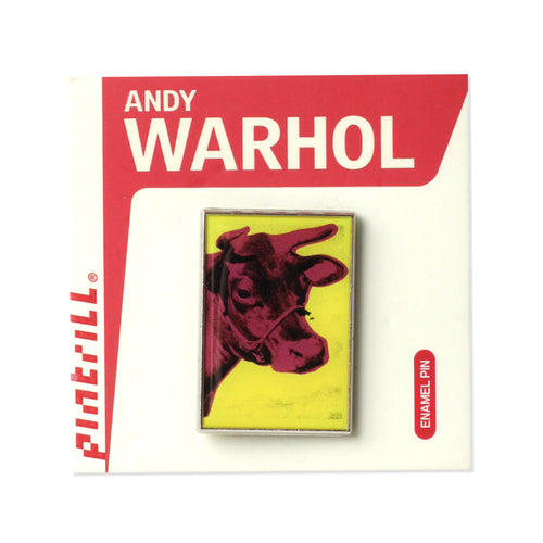 PINTRILL - Warhol Cows Yellow/Red Pin - Secondary Image