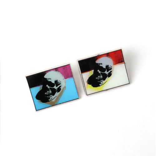 PINTRILL - Warhol Skulls Blue White Pin Set - Main Image