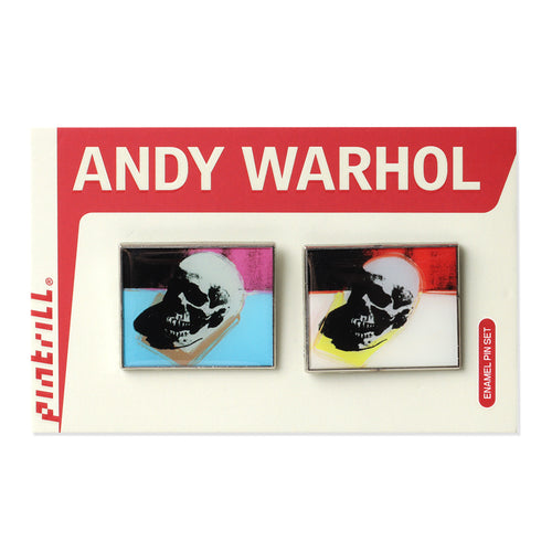 PINTRILL - Warhol Skulls Blue White Pin Set - Secondary Image