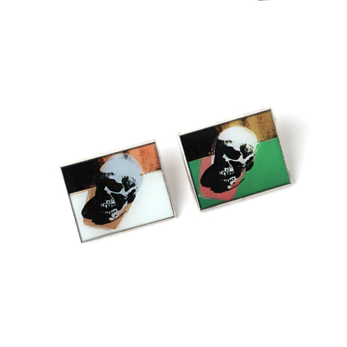 PINTRILL - Warhol Skulls White Green Pin Set - Main Image