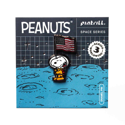 PINTRILL - Astronaut Snoopy Flag Pin - Secondary Image