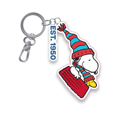 PINTRILL - Snoopy & Woodstock Sledding Acrylic Keyclip - Main Image