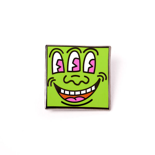 PINTRILL - Green 3 Eyed Monster Pin - Main Image