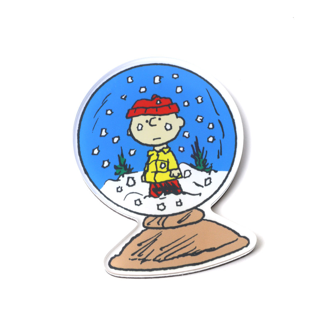 Charlie Brown Snow Globe Acrylic Magnet