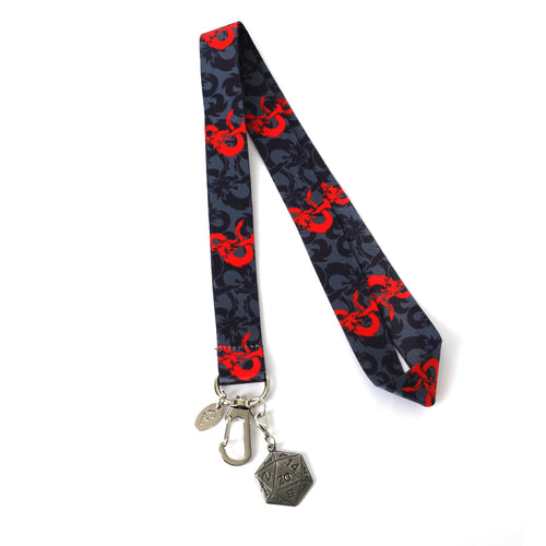 PINTRILL - D&D Logo Black Dice Lanyard - Main Image
