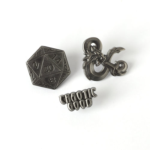 PINTRILL - D&D Silver Pin Set - Main Image