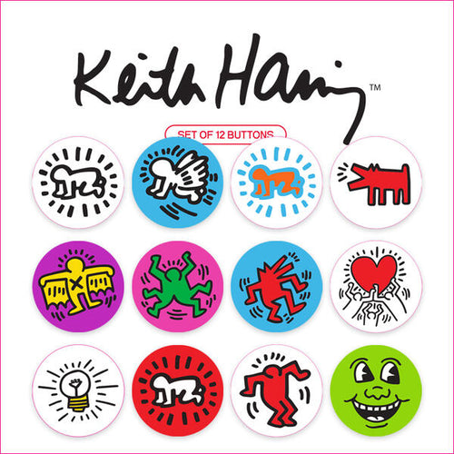 PINTRILL - Keith Haring 12 Button Set - Main Image