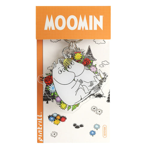 PINTRILL - Moomintroll & Snork Flowers Acrylic Keyclip - Secondary Image