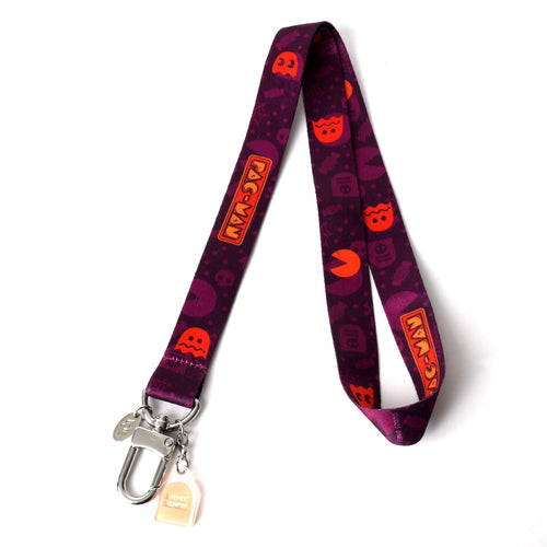 PINTRILL - Pac-Man Purple Halloween Lanyard - Main Image