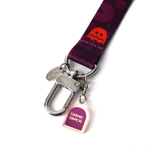 PINTRILL - Pac-Man Purple Halloween Lanyard - Secondary Image