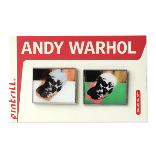 PINTRILL - Warhol Skulls White Green Pin Set - Secondary Image