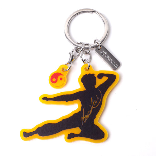PINTRILL - Bruce Lee Flying Kick Keychain - Main Image