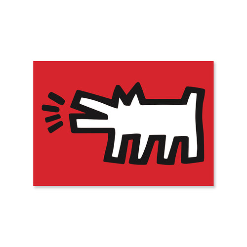 PINTRILL - White Barking Dog Magnet Rectangle - Main Image