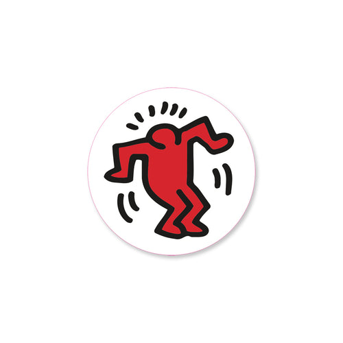 PINTRILL - Red Dancing Man Magnet Round - Main Image