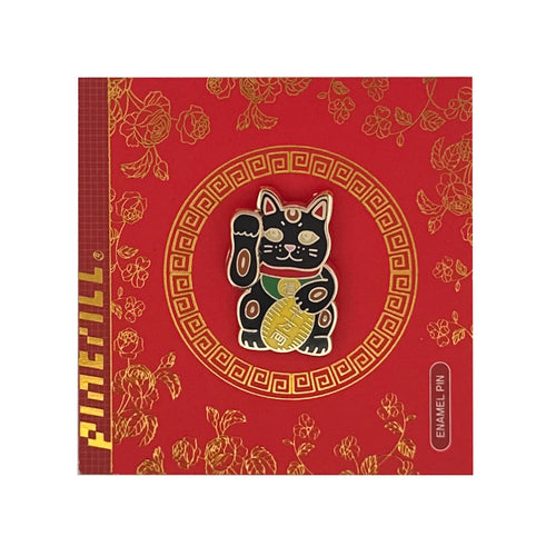 PINTRILL - Black Lucky Cat Pin - Secondary Image
