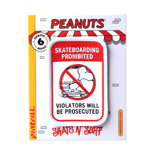 PINTRILL - Snoopy Skateboarding Prohibited Patch - Secondary Image
